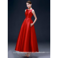 Alibaba Elegant Long New Designer Cap Sleeve Red Color A Line Evening Dresses Or Bridesmaid Dress LE37